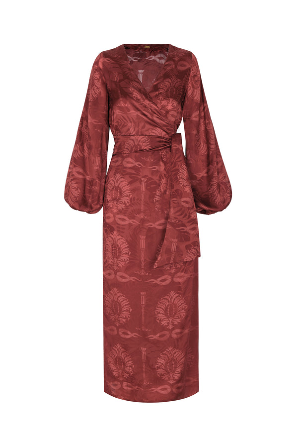 Tertulia Jacquard Maxi Dress / Wine
